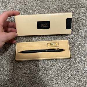 Vintage Cross Classic Black 250305 0.5mm Mechanical Pencil Gold Trim with Box